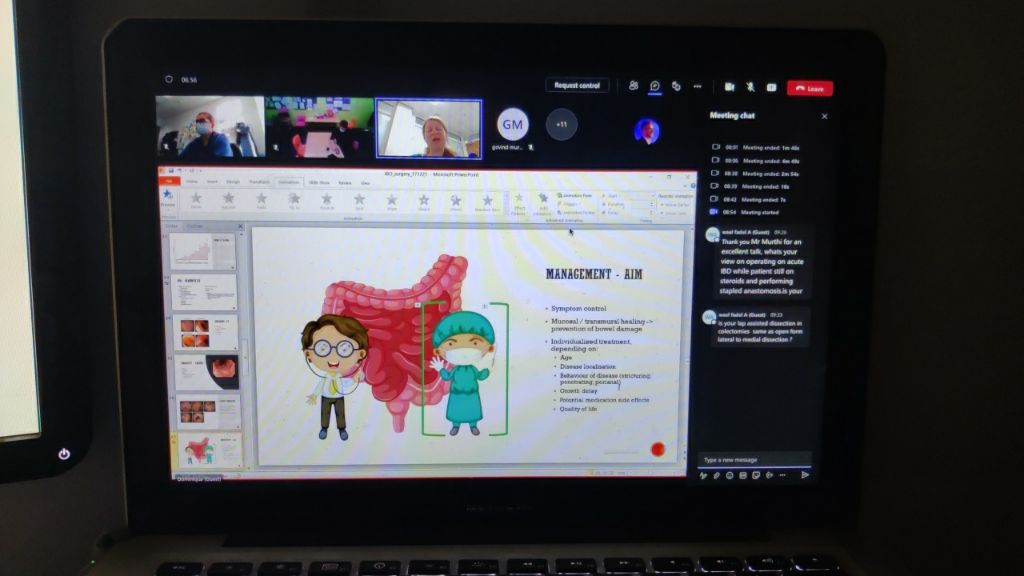laptop view of an online presentation. the visual is massively complex and distracting
