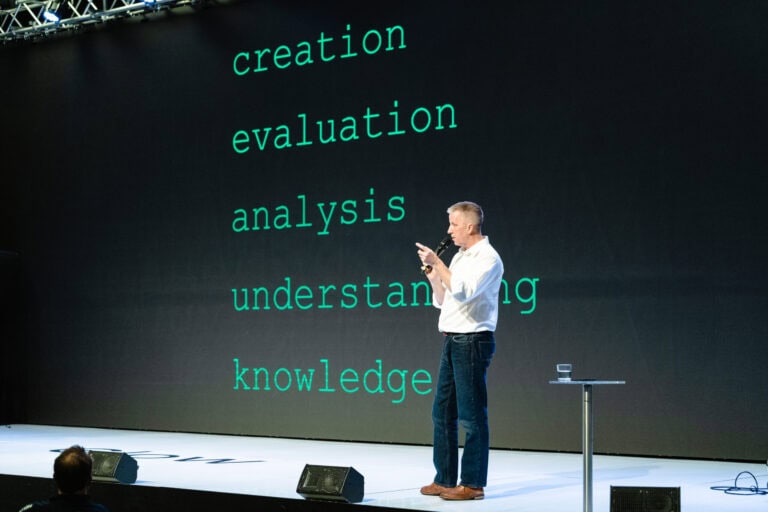 Analysis, evaluation, creation, understanding, knowledge - key elements of P Cubed presentations on data-driven insights.