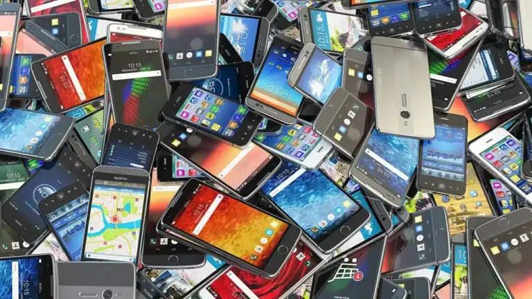 a pile of mobile phones