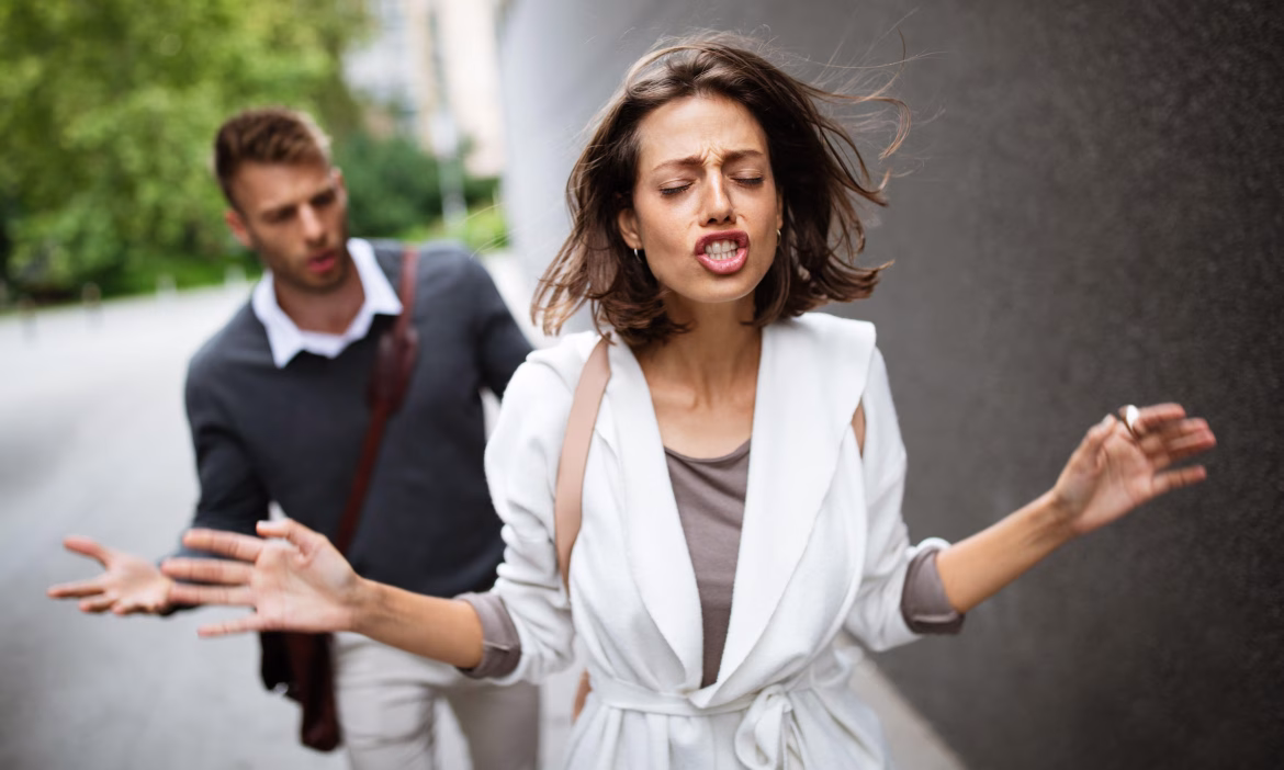 a couple arguing